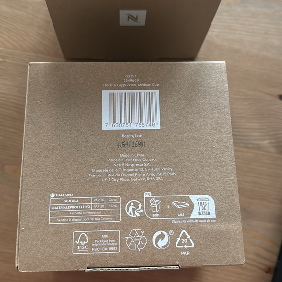 Nespresso Set of 2 NWT Barista Cappuccino Cups Medium Ceramic Porcelain - Picture 6 of 7